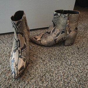 Cole Haan Snakeskin Pattern Ankle Booties